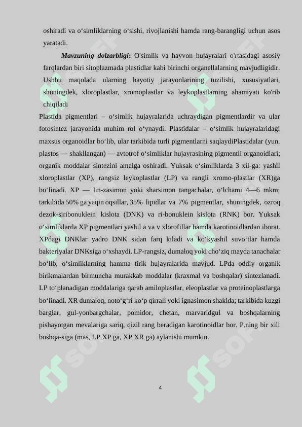 O’SIMLIK PLASTIDALARI VA ULARNING TURLARI 4