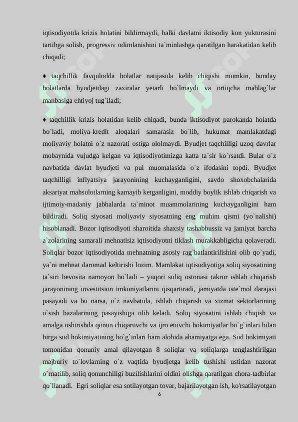 Byudjet-soliq siyosati. 6