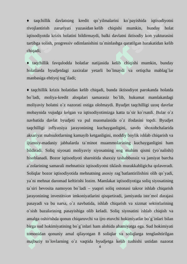 BYUDJET SOLIQ SIYOSATINING BARQARORLIGINI TA'MINLASH YO'NALISHLARI 6