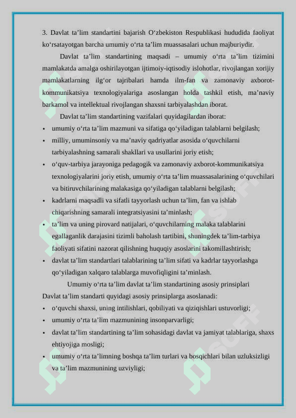 DAVLAT TALIM STANDARTLARI 5