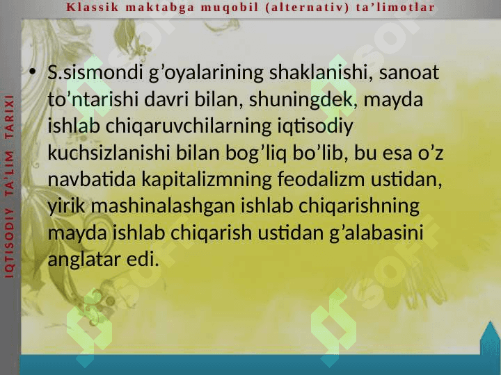 KLASSIC MAKTABGA MUQOBIL (ALTERNATIV) TA’LIMOTLAR 5
