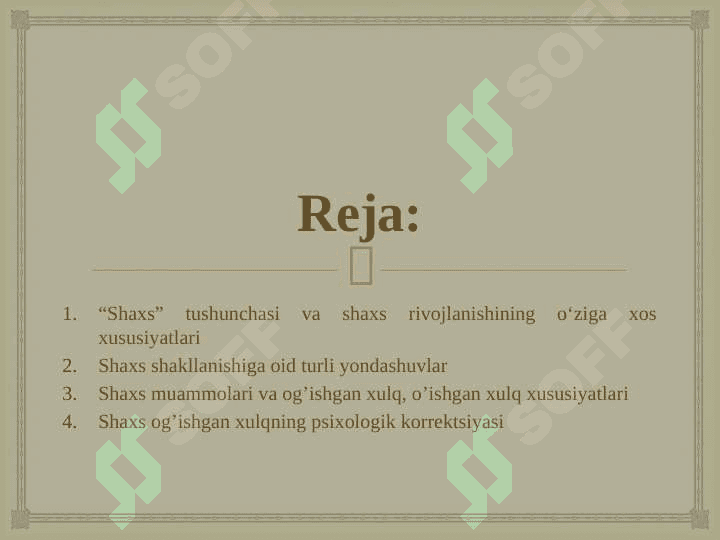 Shaxs og'ishgan xulqining mexanizmlari 2