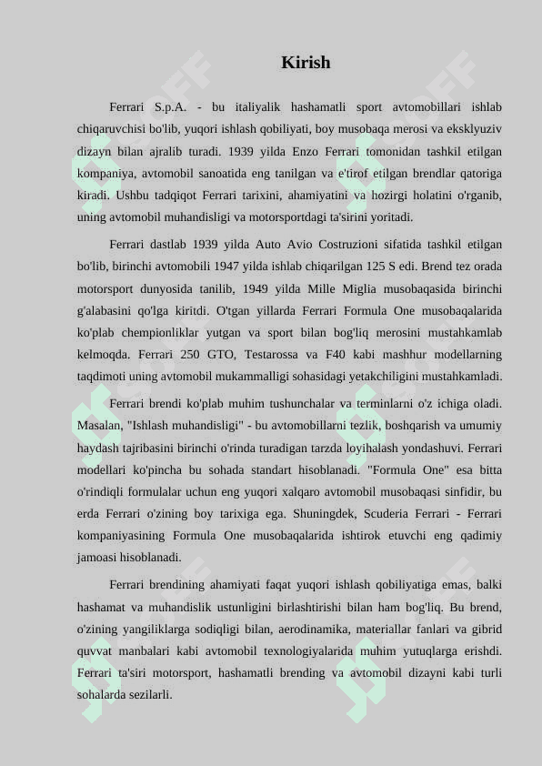 FERRARI KOMPANIYASI  RAQAMLI IQTISODIYOTI 2