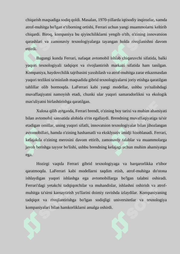 FERRARI KOMPANIYASI  RAQAMLI IQTISODIYOTI 5