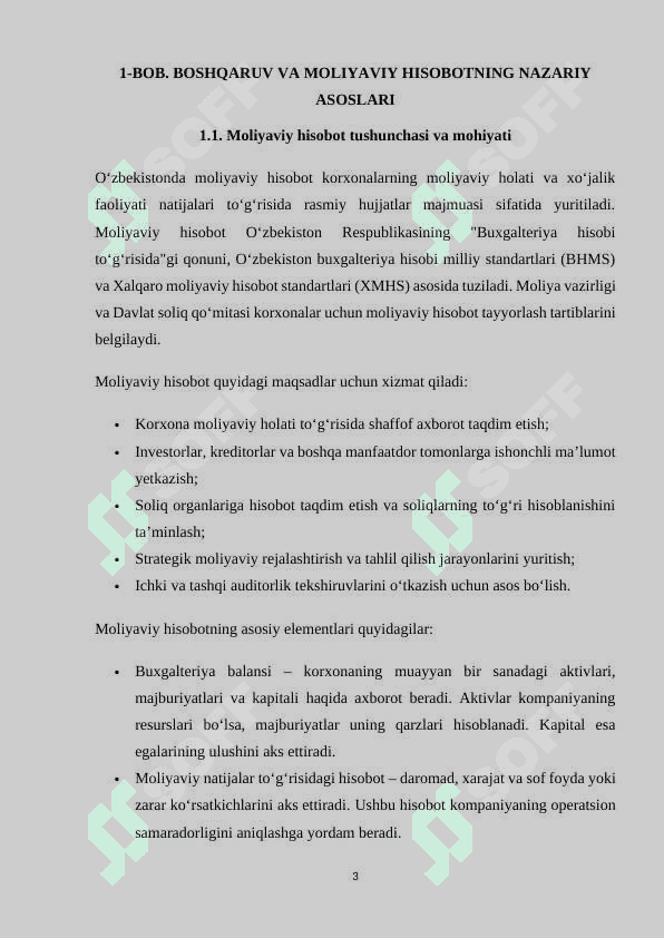 Boshqaruv va moliyaviy hisobotlarni o'zaro taqqoslash. 3