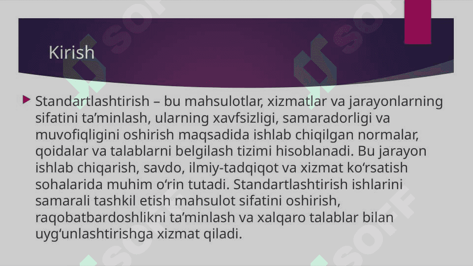 Standartlashtirish ishlarini tashkil etish 3