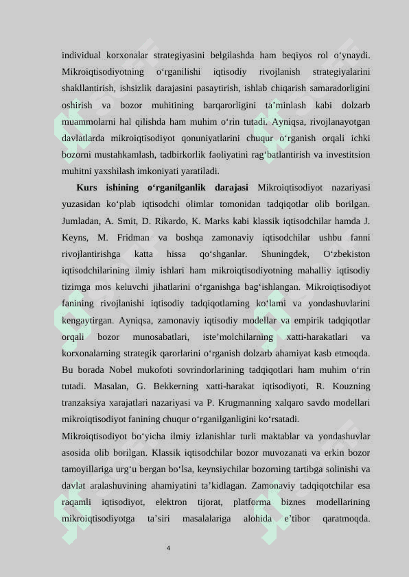 Mikroiqtisodiyot fanining predmeti, vazifalari va o‘rganish uslubi 4