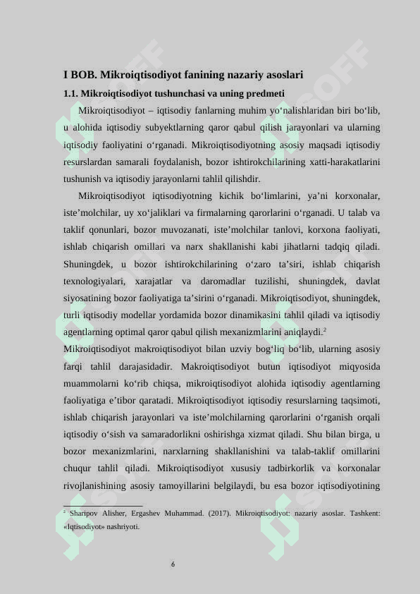 Mikroiqtisodiyot fanining predmeti, vazifalari va o‘rganish uslubi 6