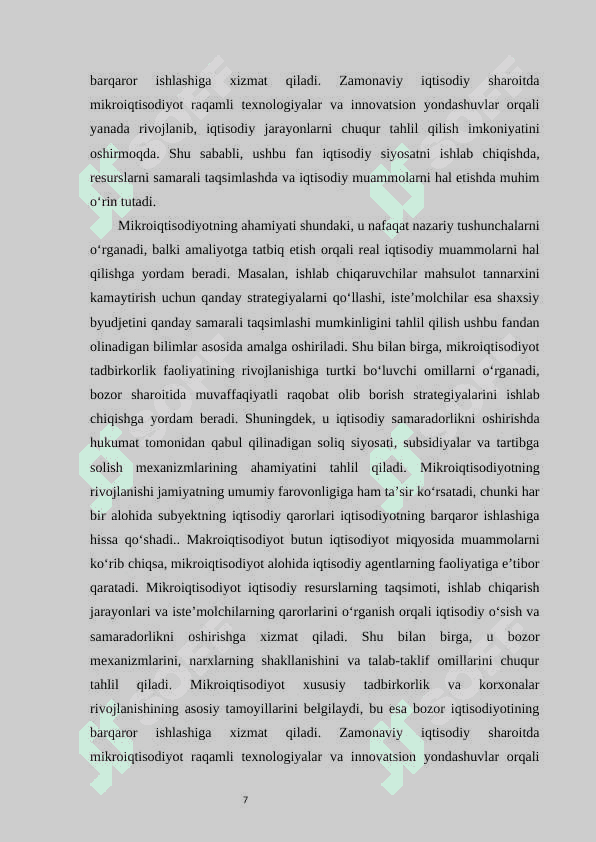 Mikroiqtisodiyot fanining predmeti, vazifalari va o‘rganish uslubi 7