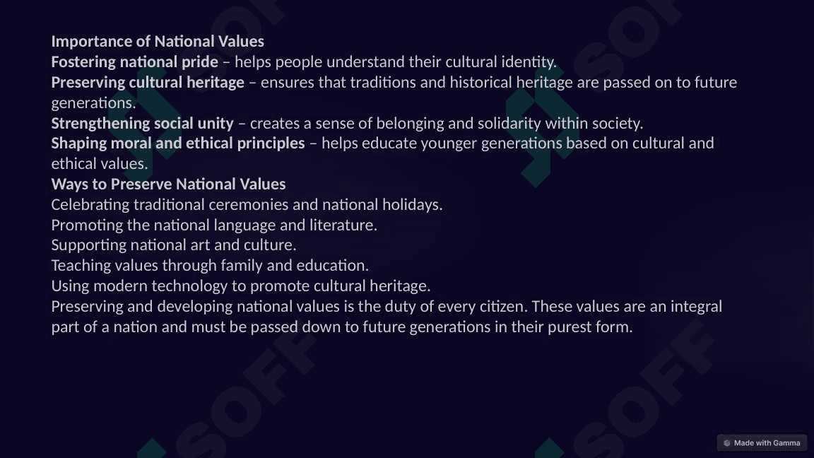 National values 3