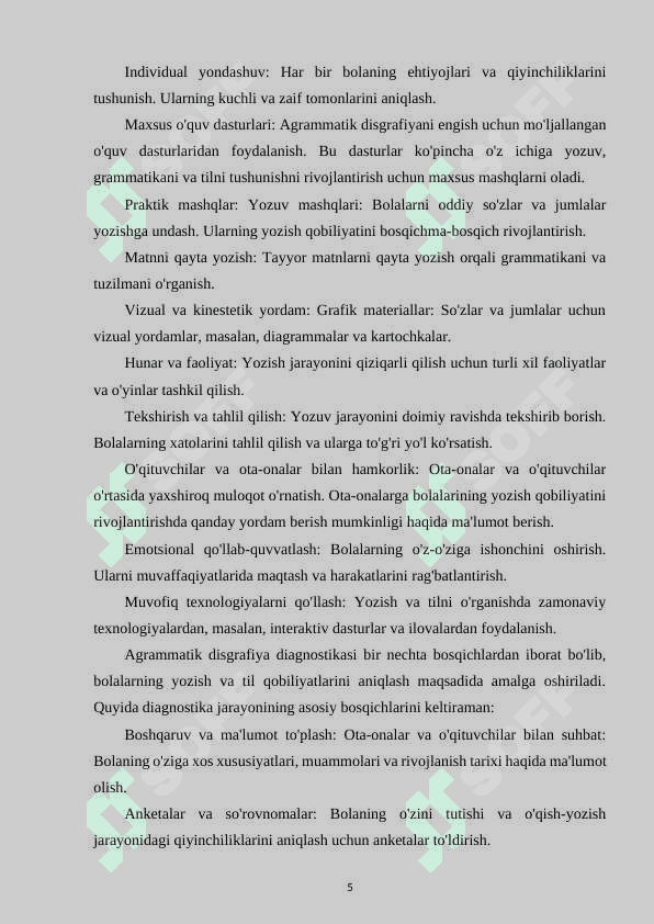 Agrammatik disgrafiyani bartaraf etishda logopedik ish uslublari 5