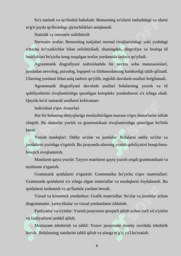 Agrammatik disgrafiyani bartaraf etishda logopedik ish uslublari 8