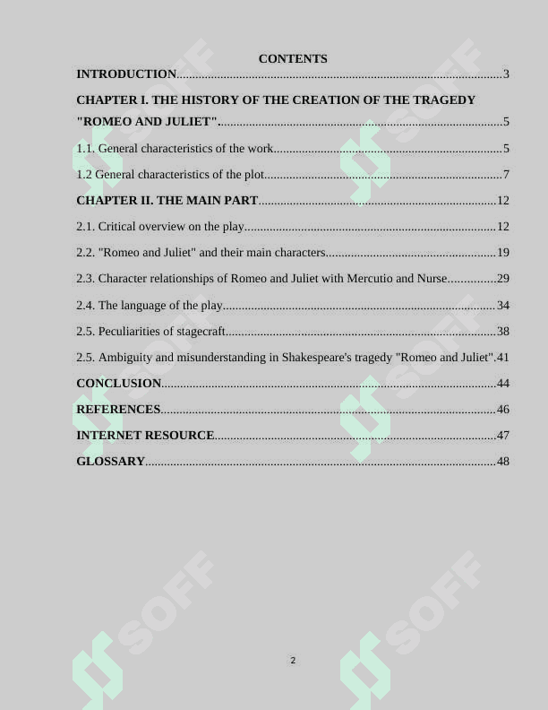 Ambiguity and misunderstanding in Shakespeare's tragedy Romeo and Juliet 2