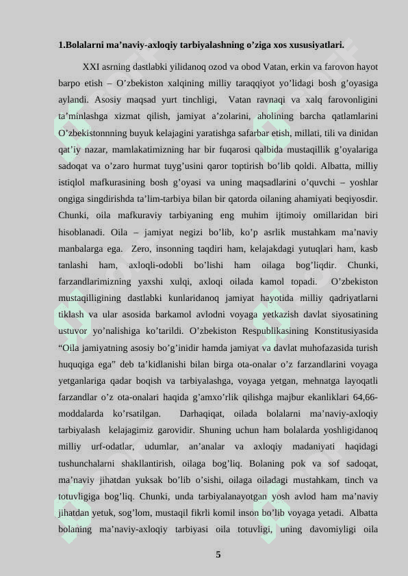 Oila jamoasini jipslashtirish metodikasi 5