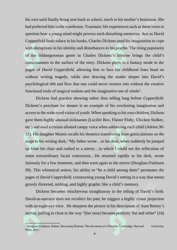 THEME: SYMBOLS IN THE NOVEL BY CHARLES DICKENS “DAVID COPPERFIELD” 6