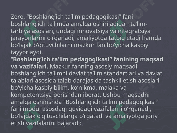 Boshlang ich ta lim pedagogikasining umumiy asoslari 3