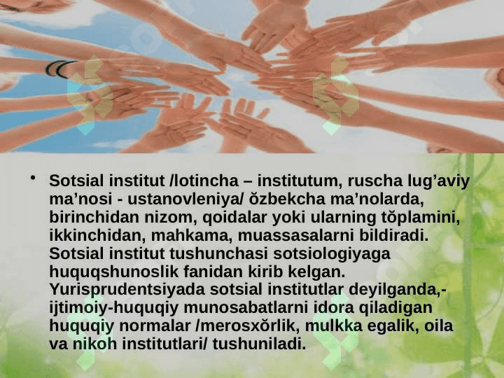 Sotsiologiyada sotsial institut tushunchasi 2