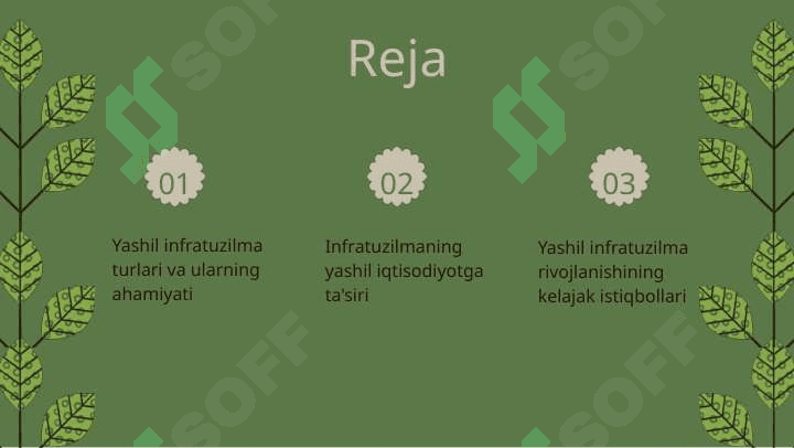 Yashil iqtisodiyotda infratuzilmaning turkumlanishi 2