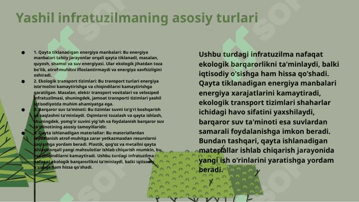 Yashil iqtisodiyotda infratuzilmaning turkumlanishi 3
