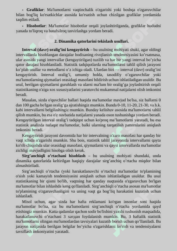 DINAMIKA QATORLARINI QAYTA ISHLASHNING STATISTIK USULLARI 4