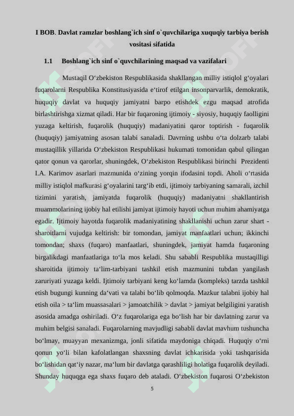BOSHLANG`ICH SINF O`QUVCHILARIGA XUQUQIY TARBIYA BERISH USULLARI 5