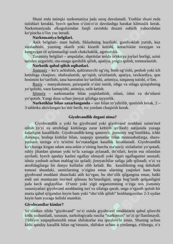 Zararli odatlar va ularni oldini olish 2