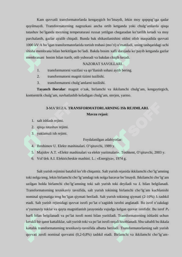 TRANSFORMATORLARNING TUZILISHI VA ISHLASH PRINSIPI 6
