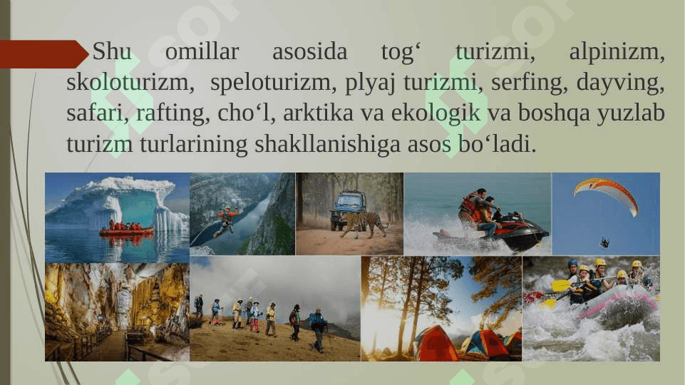 Turizm va uning rivojlanishiga ta’sir qiluvchi omillar 4