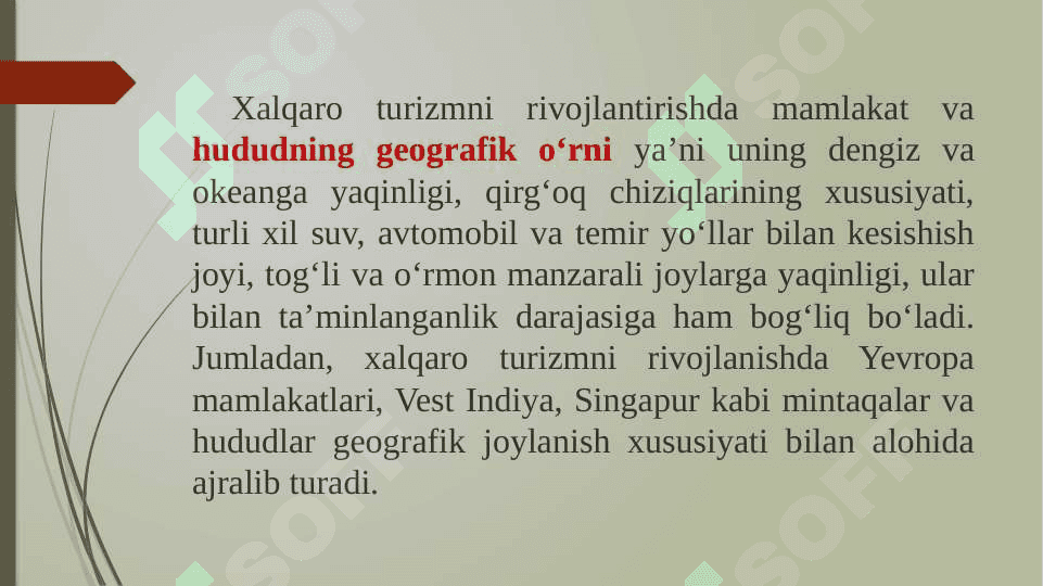 Turizm va uning rivojlanishiga ta’sir qiluvchi omillar 5