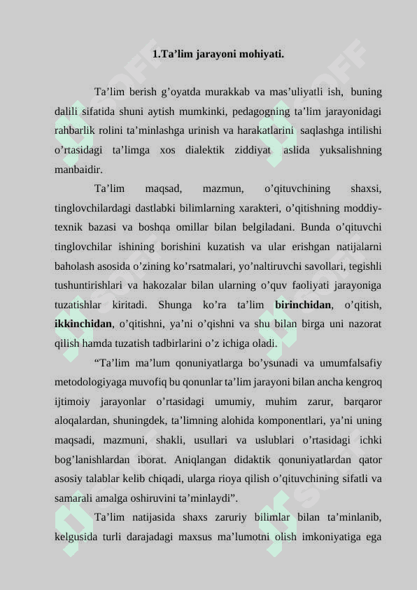 Ta’lim qonuniyatlari va tamoyillari 2