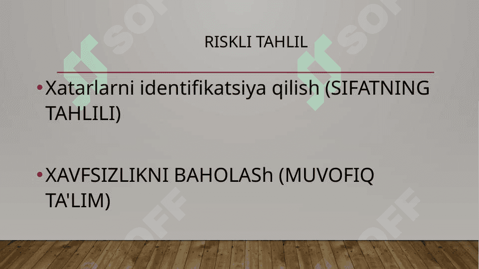 Risklarni miqdoriy baholash va uni aniqlash usullari 5