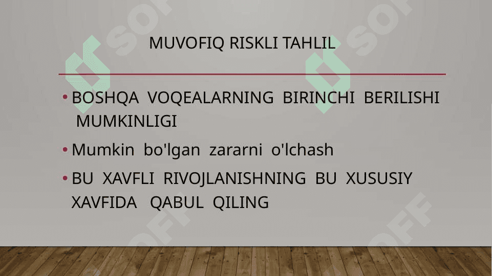 Risklarni miqdoriy baholash va uni aniqlash usullari 7