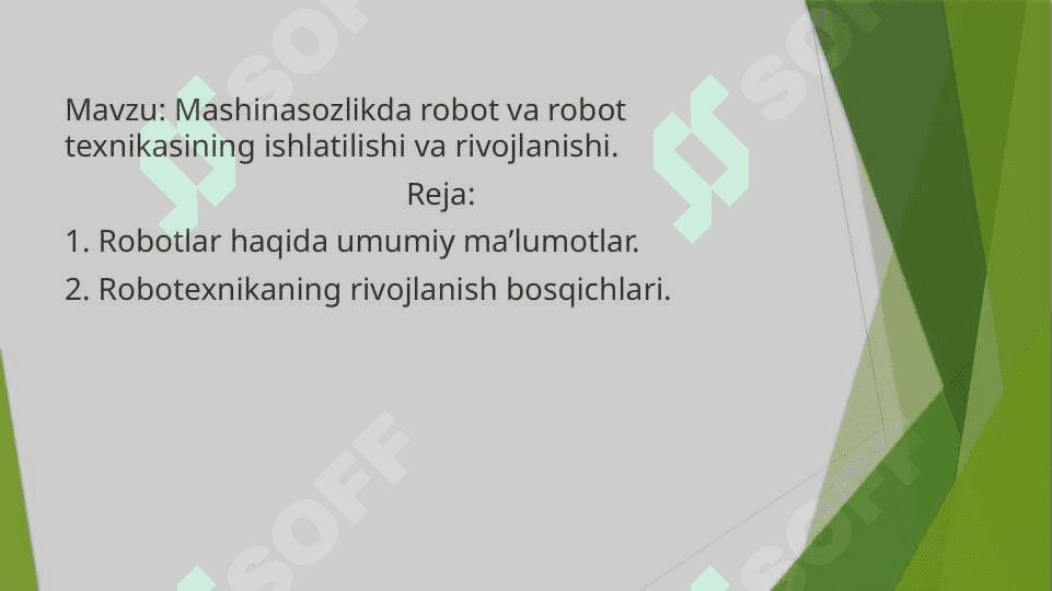 Mashinasozlikda robot va robot texnikasining ishlatilishi va rivojlanishi 2