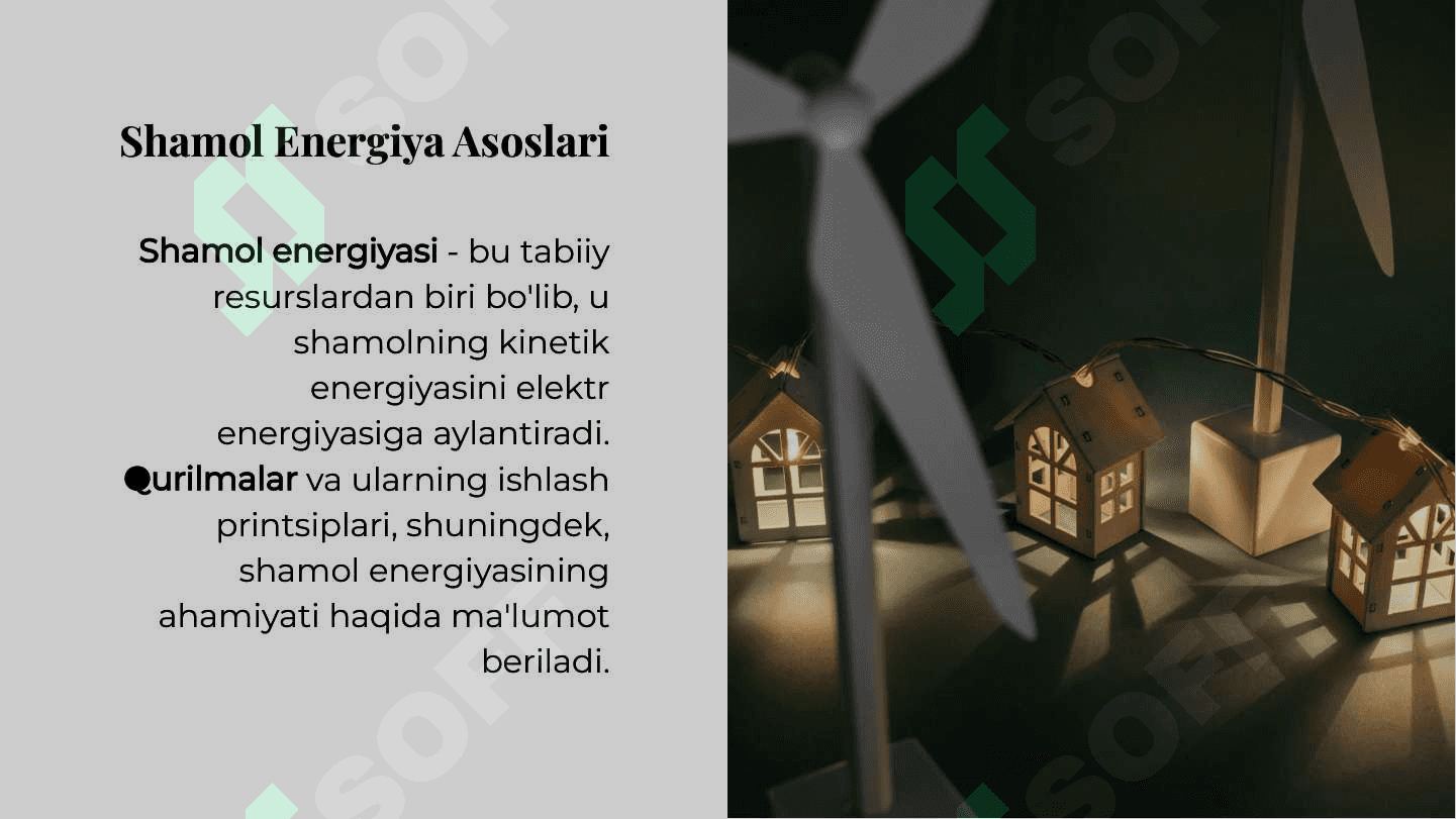 Shamol qurilmasi generatorini tanlash va hisoblash 3