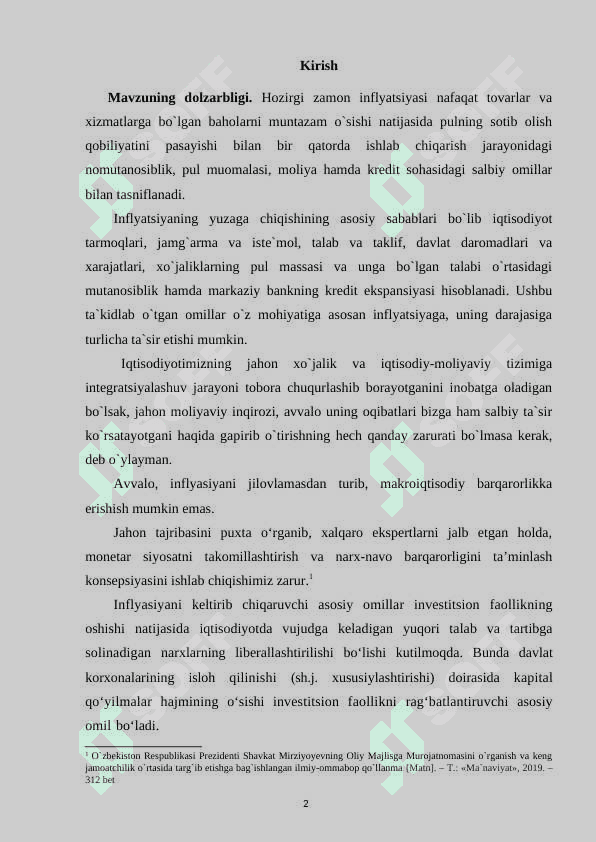 Inflyatsiyaga qarshi kurash siyosati 2