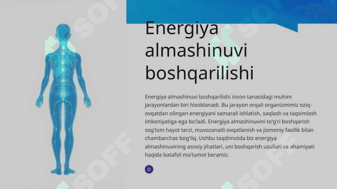 Energiya almashinuvini boshqarilishi 2