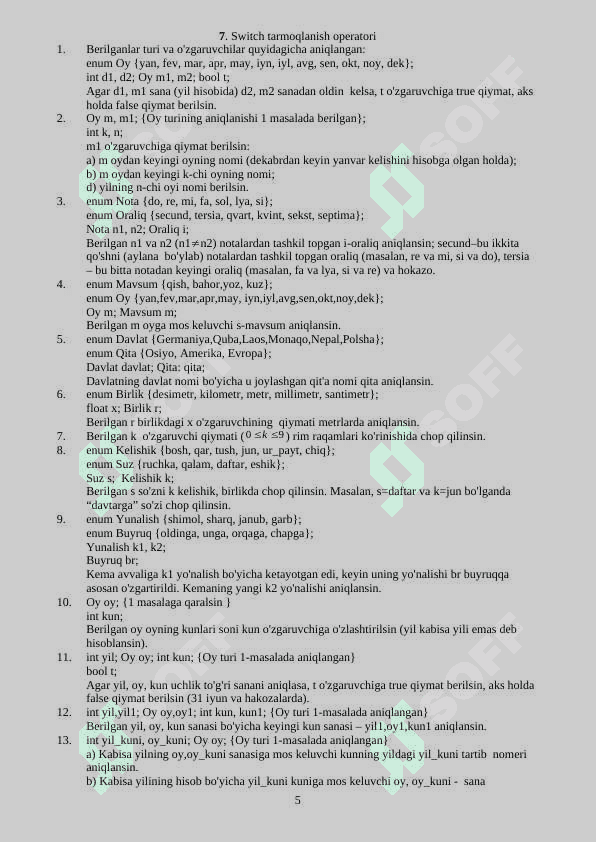 C++ dan laboratoriya ishlari, masalar to'plami 5