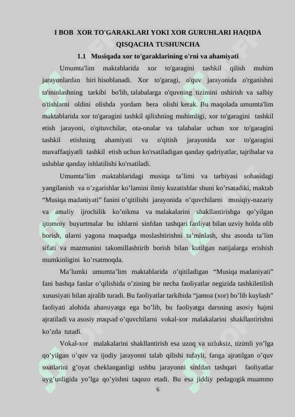 XOR TO’GARAKLARI 6