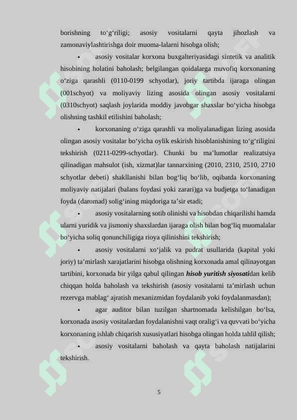 Asosiy vositalar auditi 5