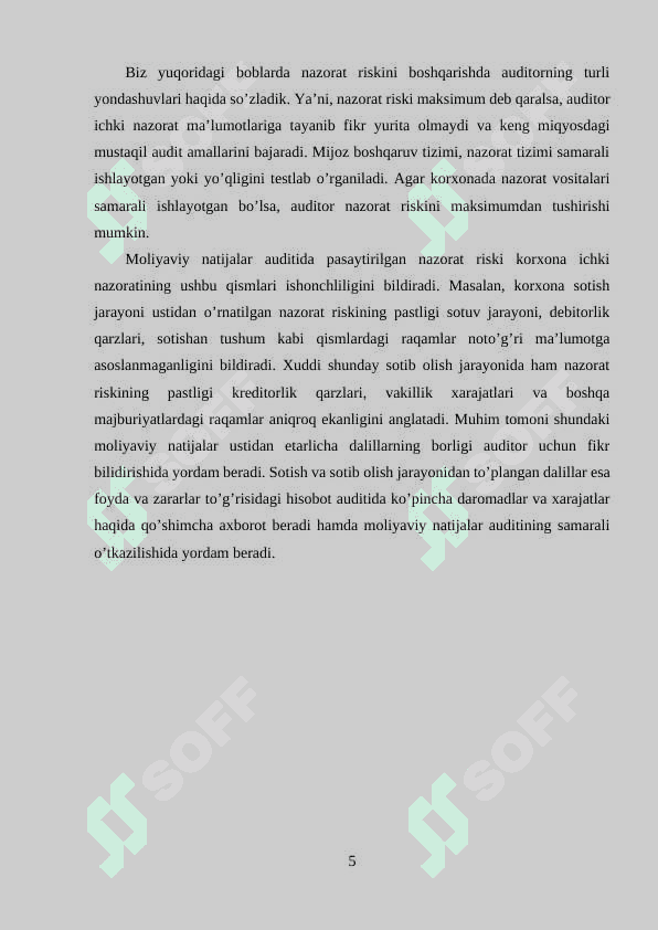 Moliyaviy faoliyatdan olingan daromadlar va xarajatlar hisobi. 5