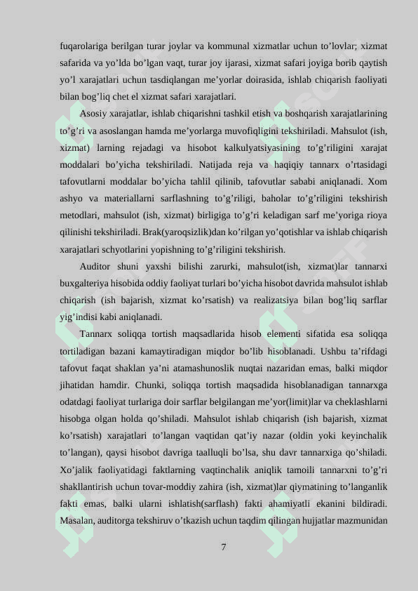 Moliyaviy faoliyatdan olingan daromadlar va xarajatlar hisobi. 7