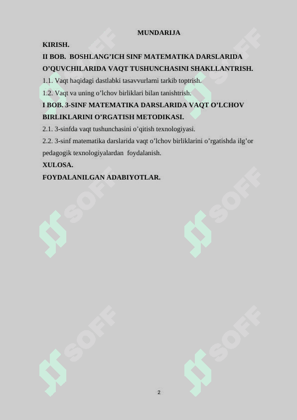 3-sinfda vaqt o'lchov birliklarini o'rgatish metodikasi 2
