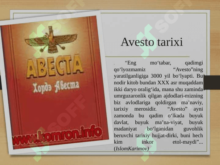 BUYUK AJDODLARGA EHTIROM 3