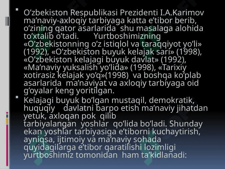 Fuqorolik va Mavkuraviy tarbiyalar 2