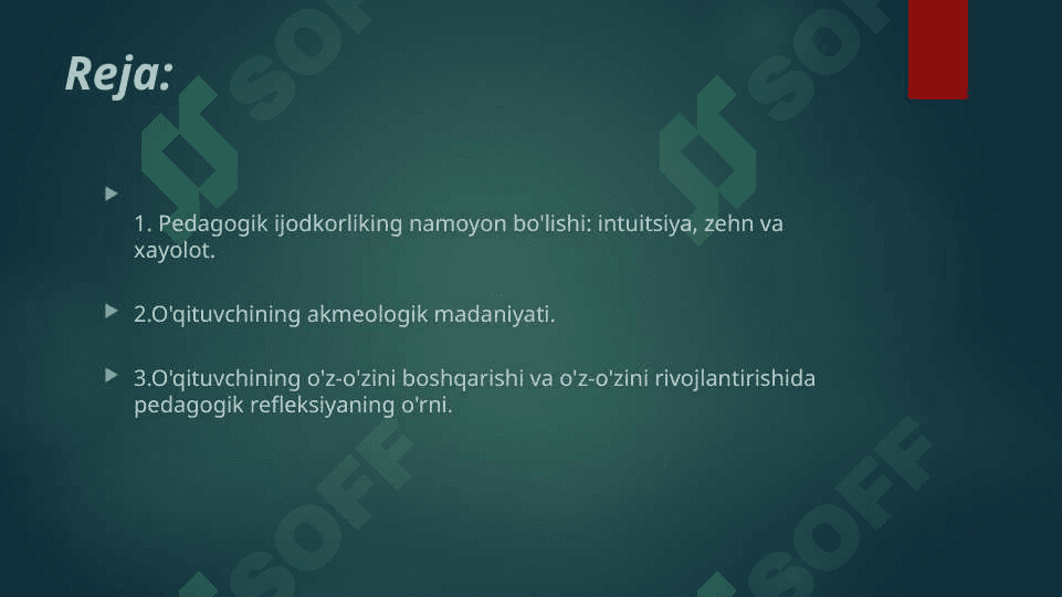 Pedagogik refleksiya 2