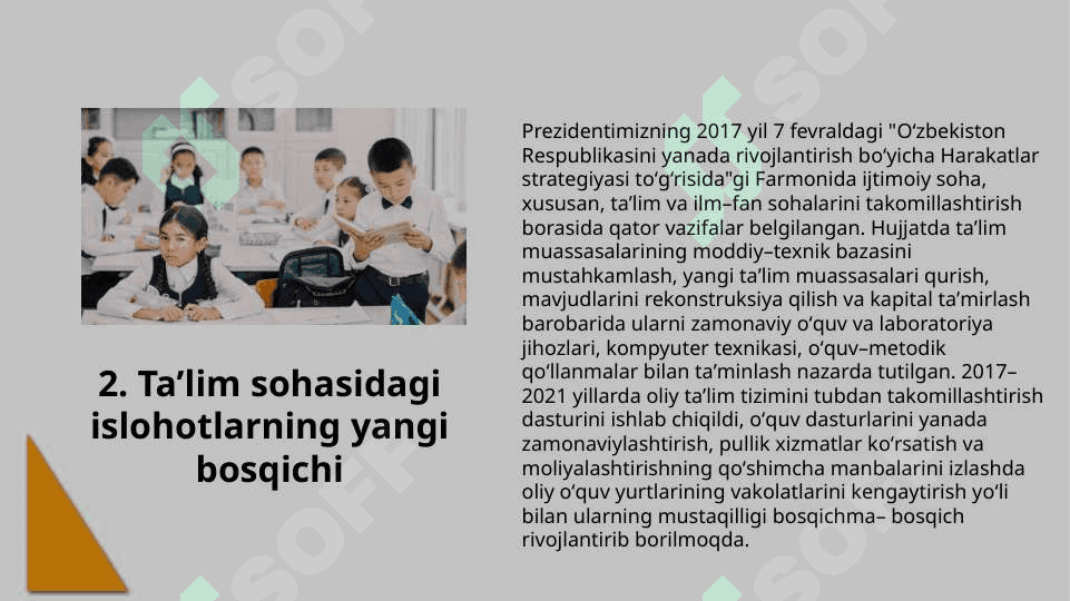 O’zbekiston respublikasida ta’lim sohasida amalga oshirilgan islohotlar 7