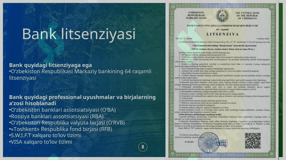 Bank daromadlar va xarajatlari tahlili 8