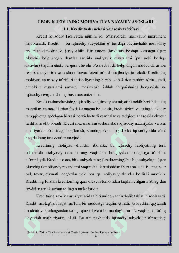 Kreditning mohiyati va vazifalari 6