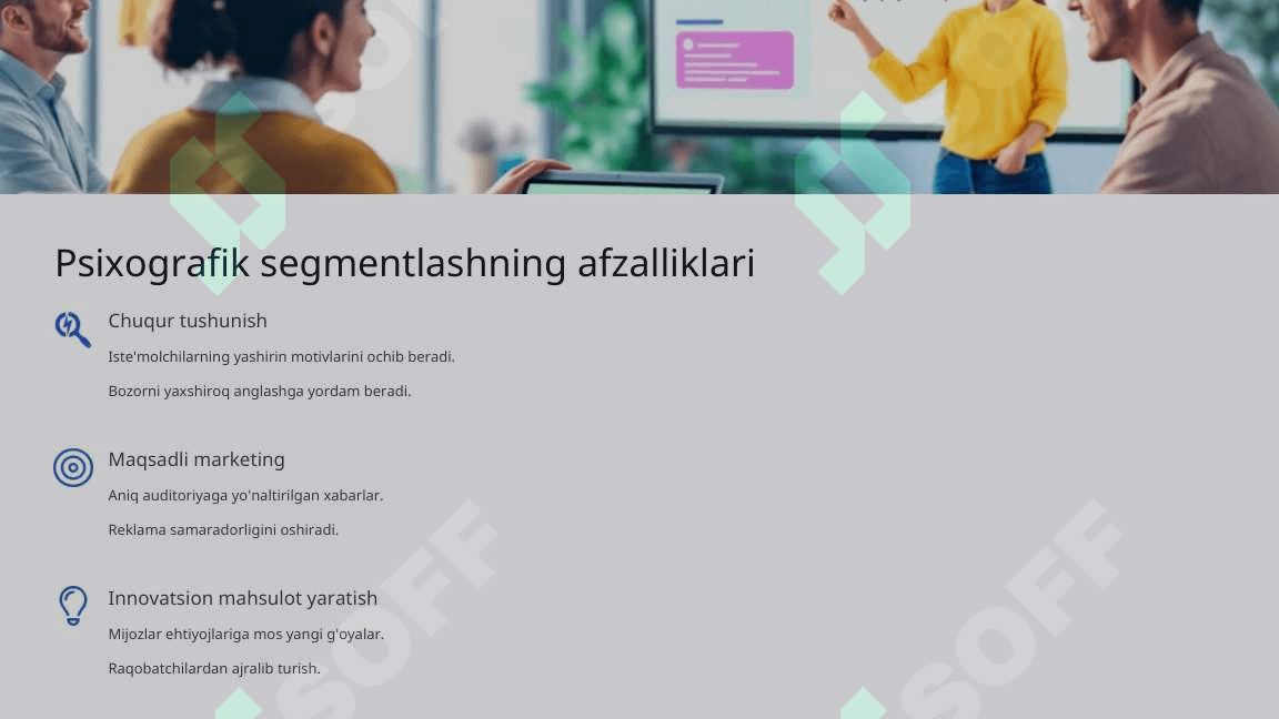 Brendingda iste'molchilarni psixografik omillar bo'yicha segmentlash 8