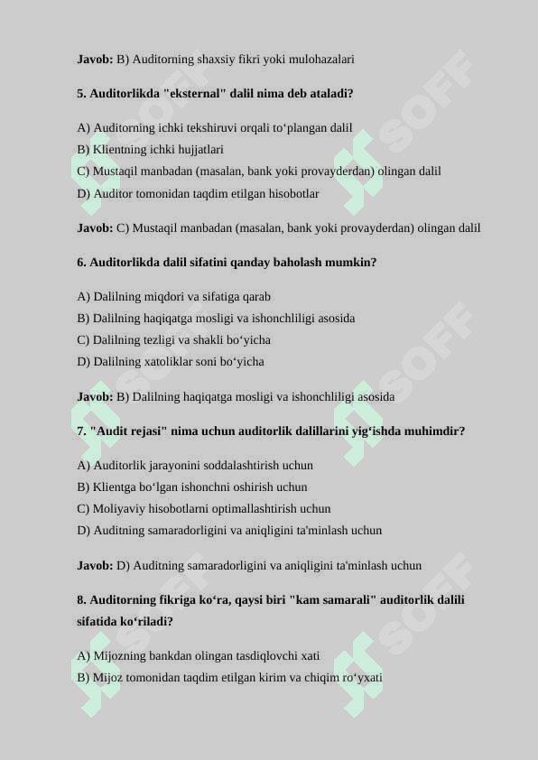 AUDITORLIK DALILLAR TEST 2